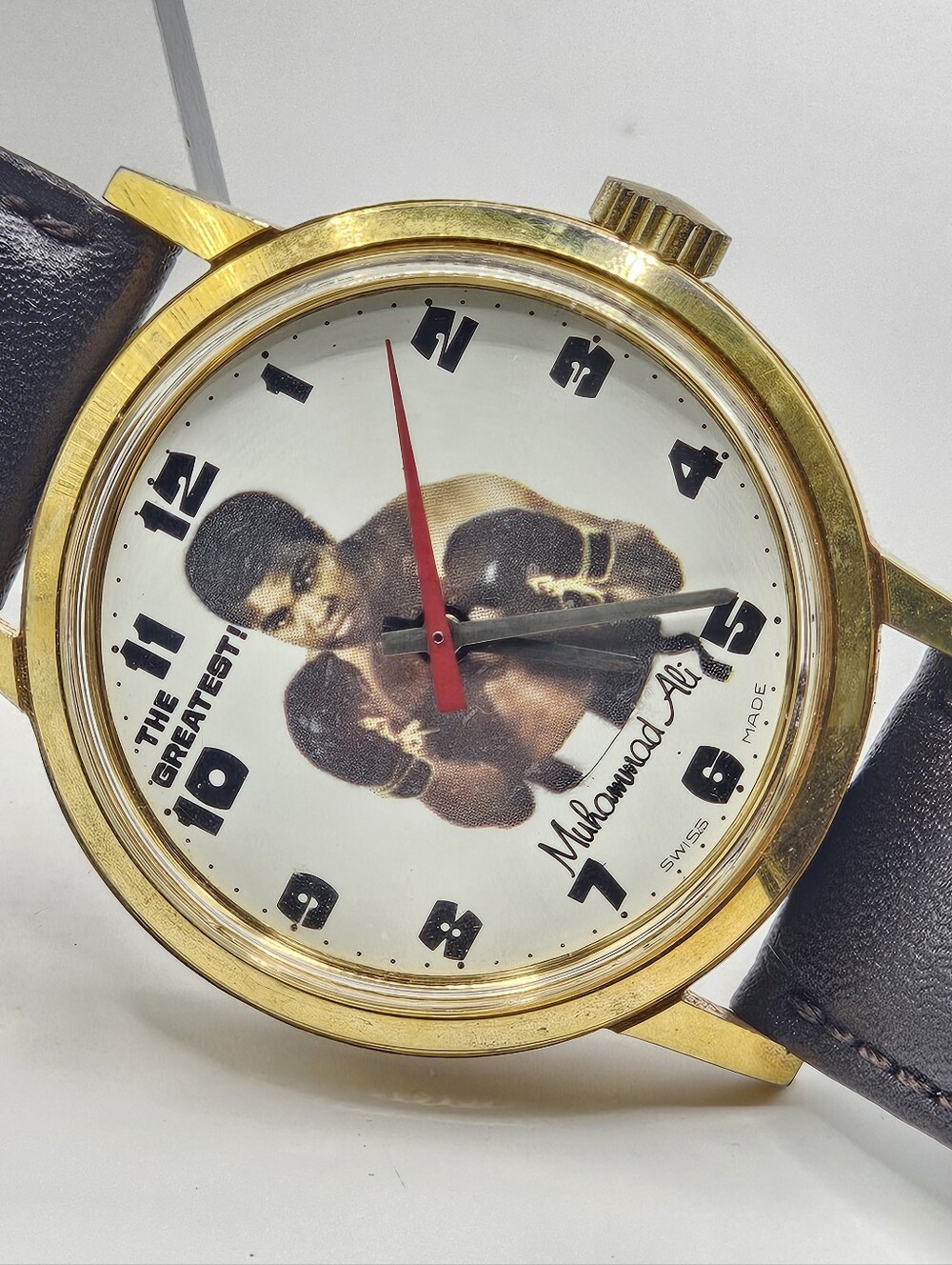 Vintage "THE GREATEST " MUHAMMAD ALI Depraz Watch Swiss Made Mechanical Working - Picture 1 of 7
